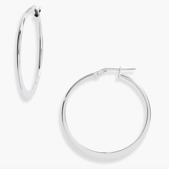 NWT Argento Vivo Sterling Silver Hoops Earrings - 1.25” hoops mini micro - Picture 1 of 4